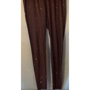 VOCAL Black Rhinestone-Studded Womens Leggings 12.5W X 36L